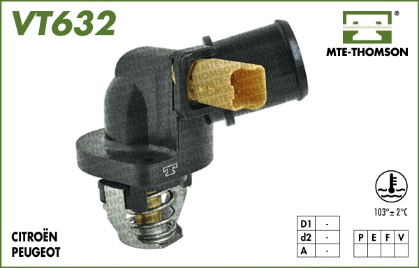 Thermostat, coolant (VT632.103)