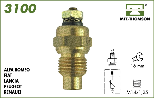 Sensor, coolant temperature (3100)
