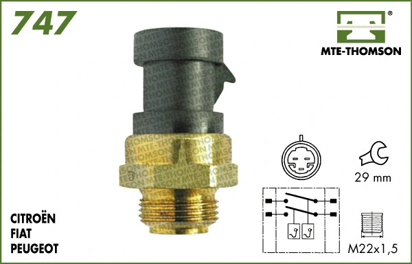 Temperature Switch, radiator fan (747.88/92)
