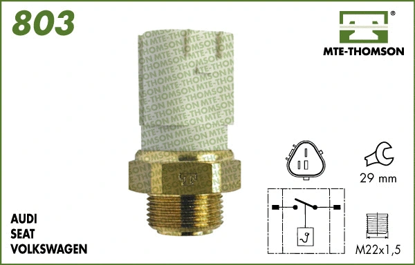 Temperature Switch, radiator fan (803.95/90)