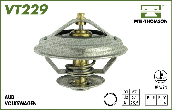 Thermostat, coolant (VT229.87)