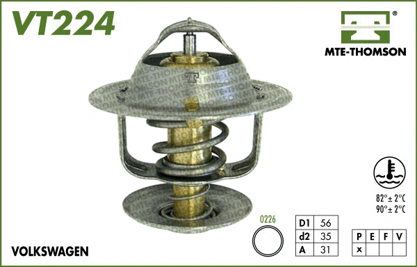 Thermostat, coolant (VT224.90)