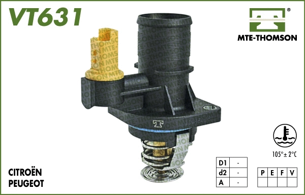 Thermostat, coolant (VT631.105)
