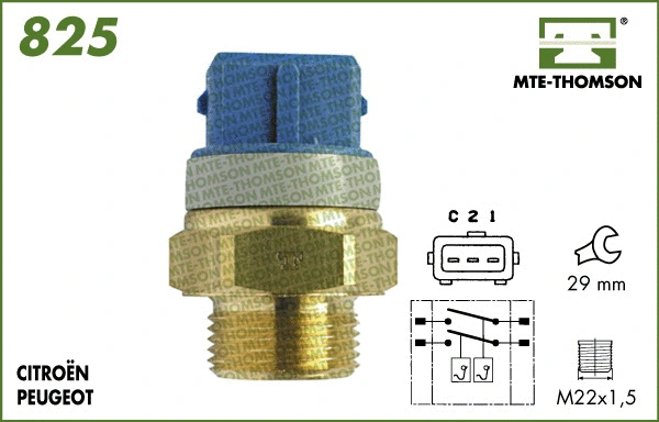 Temperature Switch, radiator fan (825.92/97)