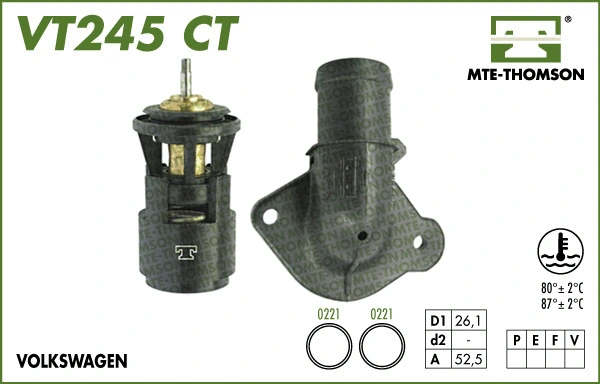 Thermostat, coolant (VT245.87CT)