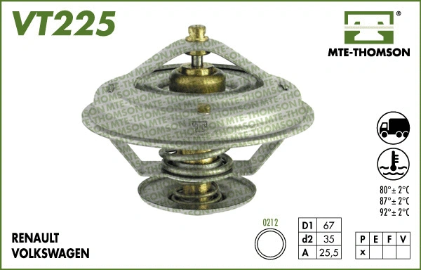 Thermostat, coolant (VT225.80)