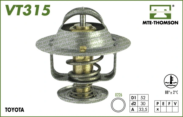 Thermostat, coolant (VT315.88)