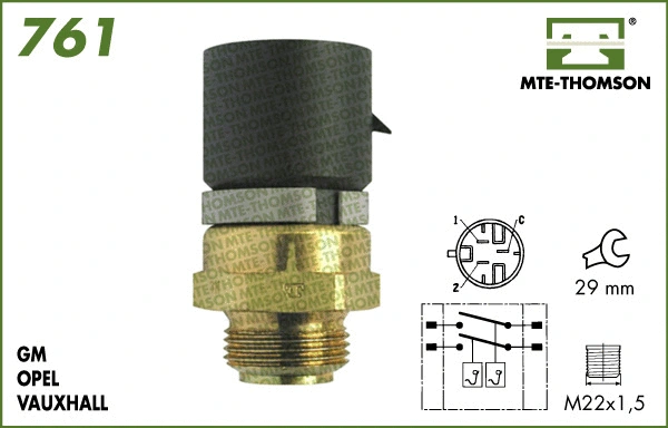 Temperature Switch, radiator fan (761.100/110)