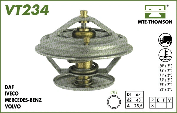 Thermostat, coolant (VT234.75)