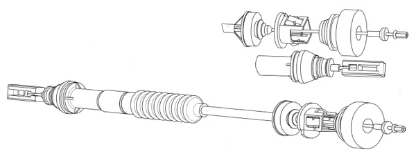 Cable Pull, clutch control (PU01153)