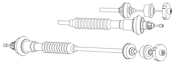 Cable Pull, clutch control (PU01157)