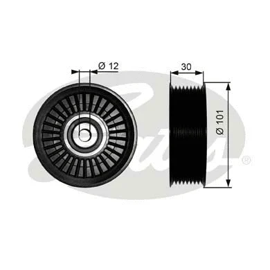 Deflection/Guide Pulley, V-ribbed belt (T36170)