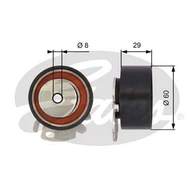 Tensioner Pulley, timing belt (T43068)
