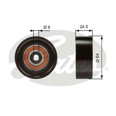 Deflection/Guide Pulley, V-ribbed belt (T38097)