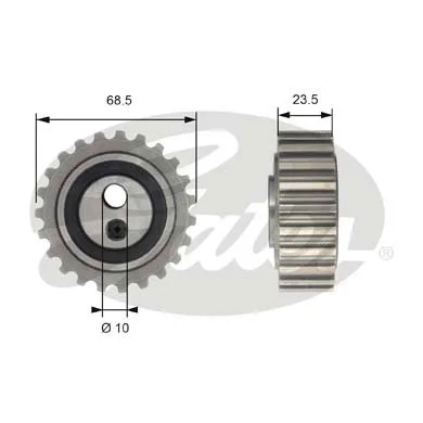 Tensioner Pulley, timing belt (T43201)