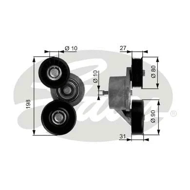 Belt Tensioner, V-ribbed belt (T38167)