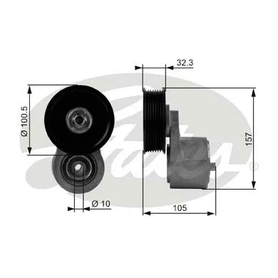 Belt Tensioner, V-ribbed belt (T38245)