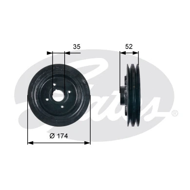 Belt Pulley, crankshaft (TVD1124)