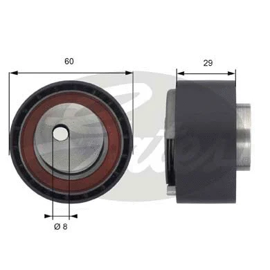 Tensioner Pulley, timing belt (T43055)