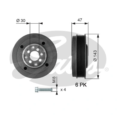 Belt Pulley, crankshaft (TVD1014A)