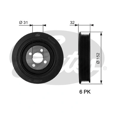 Belt Pulley, crankshaft (TVD1044)