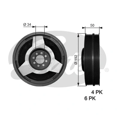 Belt Pulley, crankshaft (TVD1030)