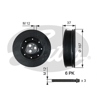 Belt Pulley, crankshaft (TVD1060A)