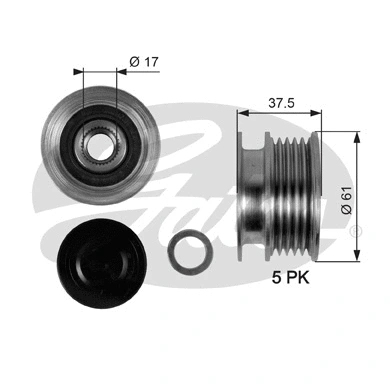 Alternator Freewheel Clutch (OAP7108)