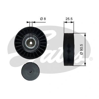 Deflection/Guide Pulley, V-ribbed belt (T36005)
