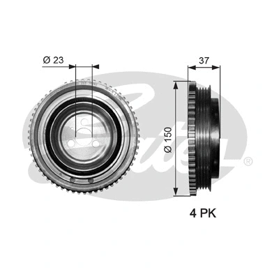 Belt Pulley, crankshaft (TVD1053)