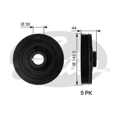 Belt Pulley, crankshaft (TVD1027)