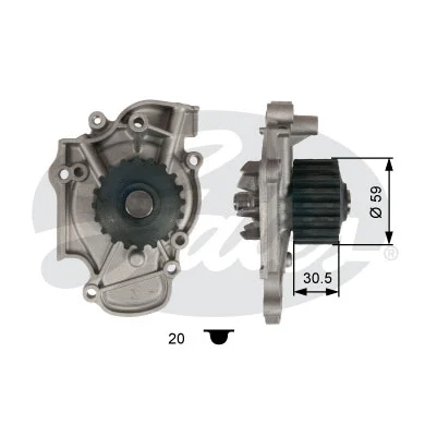 Water Pump, engine cooling (WP0019)