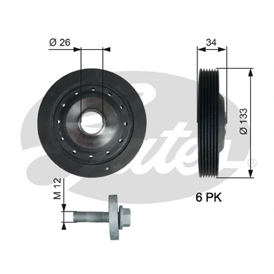 Belt Pulley, crankshaft (TVD1113A)