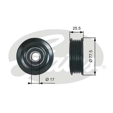 Tensioner Pulley, V-ribbed belt (T38478)