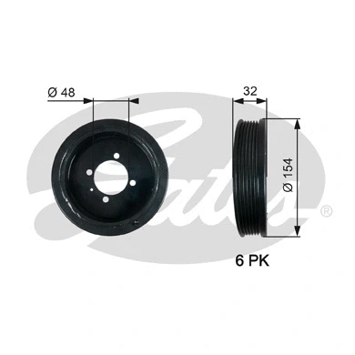 Belt Pulley, crankshaft (TVD1130)