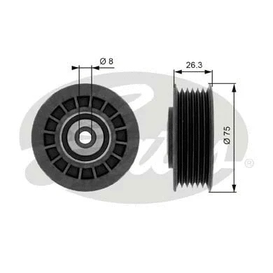 Deflection/Guide Pulley, V-ribbed belt (T38092)