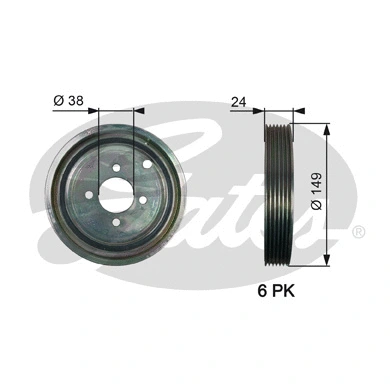 Belt Pulley, crankshaft (TVD1099)