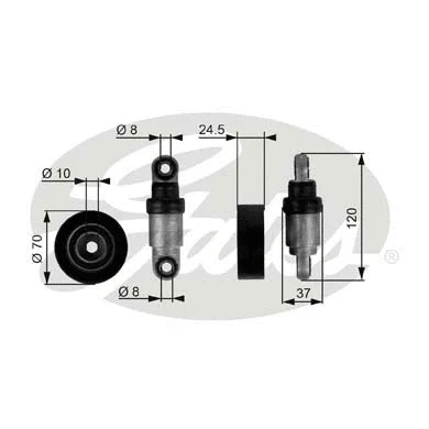 Tensioner Pulley, V-ribbed belt (T38244)