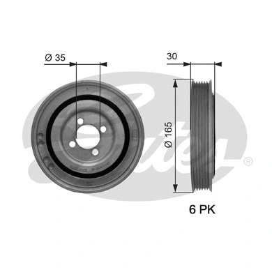 Belt Pulley, crankshaft (TVD1032)