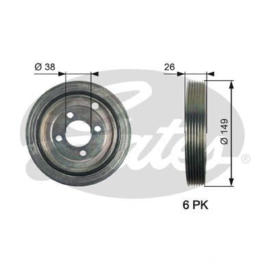 Belt Pulley, crankshaft (TVD1104)