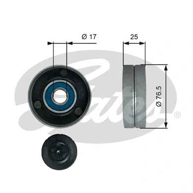 Deflection/Guide Pulley, V-ribbed belt (T38059)