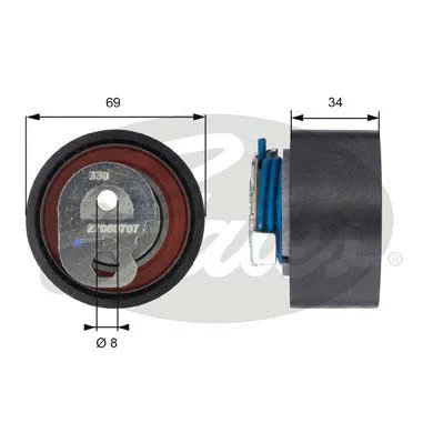 Tensioner Pulley, timing belt (T43163)