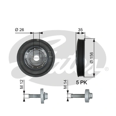Belt Pulley, crankshaft (TVD1007A)