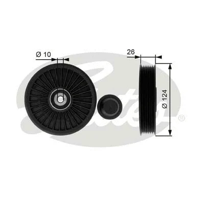Deflection/Guide Pulley, V-ribbed belt (T36216)