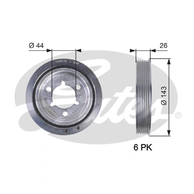 Belt Pulley, crankshaft (TVD1055)