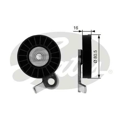 Tensioner Pulley, V-ribbed belt (T39060)