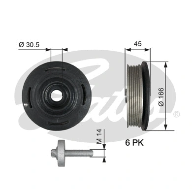 Belt Pulley, crankshaft (TVD1041A)