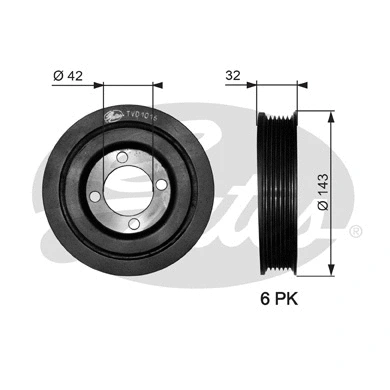 Belt Pulley, crankshaft (TVD1016)