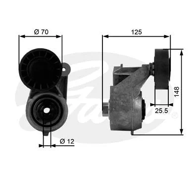Belt Tensioner, V-ribbed belt (T38263)