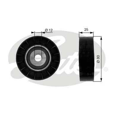 Tensioner Pulley, V-ribbed belt (T38074)